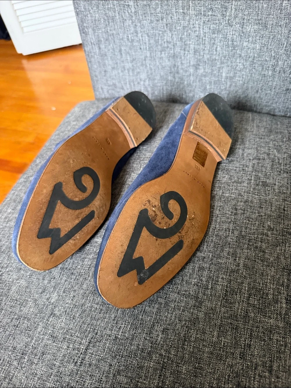 M. Gemi Navy Suede Penny Loafers